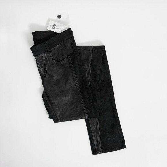 Helmut Lang Leather Front Pants - Picture 2 of 5